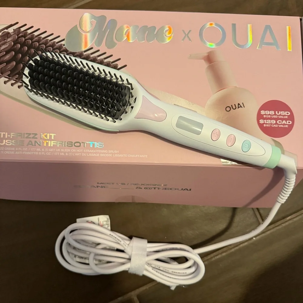 NWT Mane Get Sleek Hot Heated Adjustable Straightening Hair Brush - Picture 3 of 10